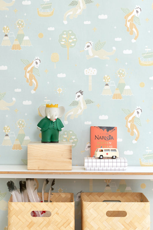 Majvillan tapetai – Magical adventure (dusty blue)