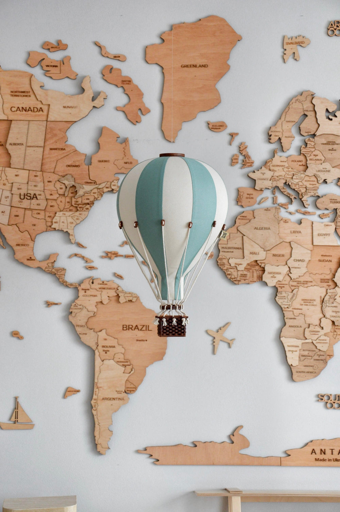 Pakabinamas dekoratyvinis oro balionas BEIGE/ GREEN