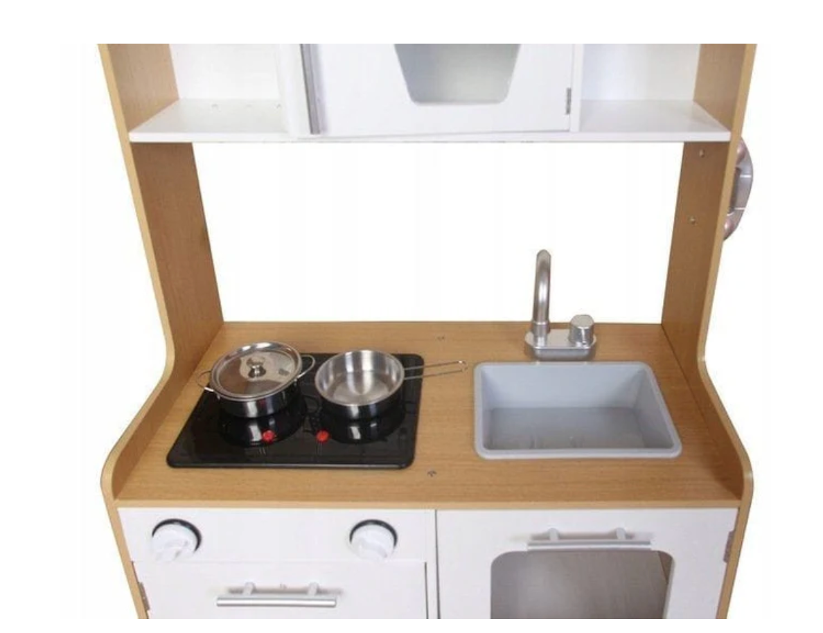 Medinė virtuvėlė su daugialypiais degikliais vaikams