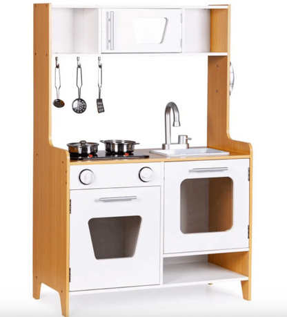 Medinė virtuvėlė su daugialypiais degikliais vaikams