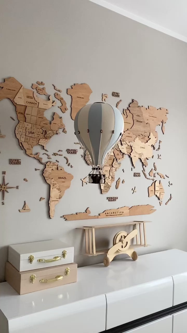 Pakabinamas dekoratyvinis oro balionas BEIGE/ MINT- GREY