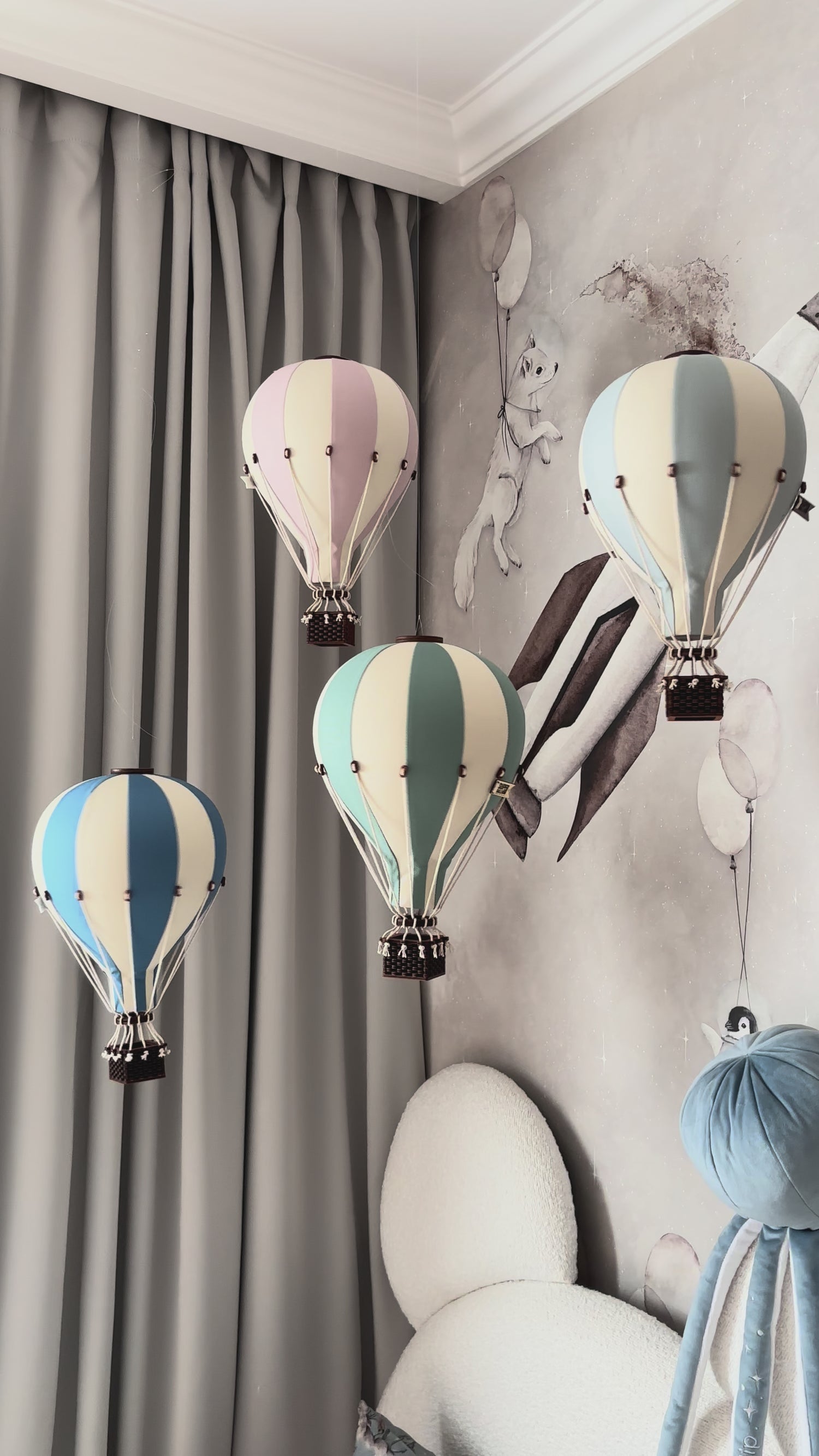 Pakabinamas dekoratyvinis oro balionas BEIGE/ LILAC